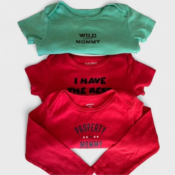 SOLD Bundle of 3 gender neutral boy girl onesies size 24mo - Picture 2 of 5